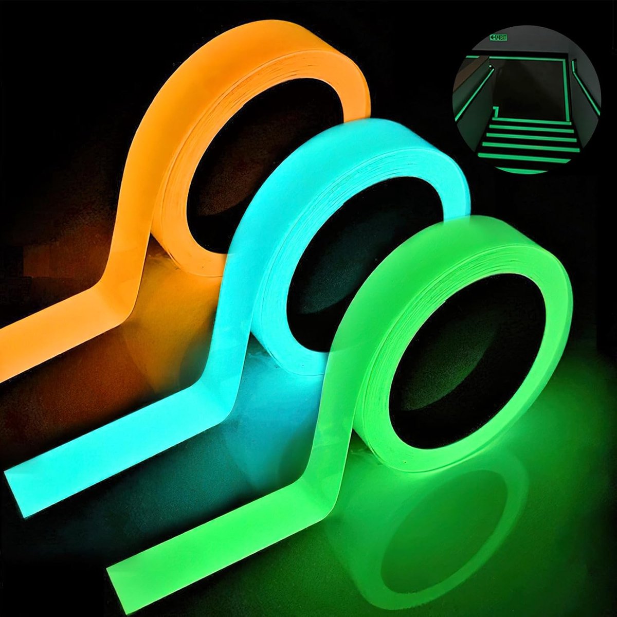 Fluorescerende tape 10m x 10mm - Luminous tape - Waterdicht - Ideaal voor markering - ShopVlot