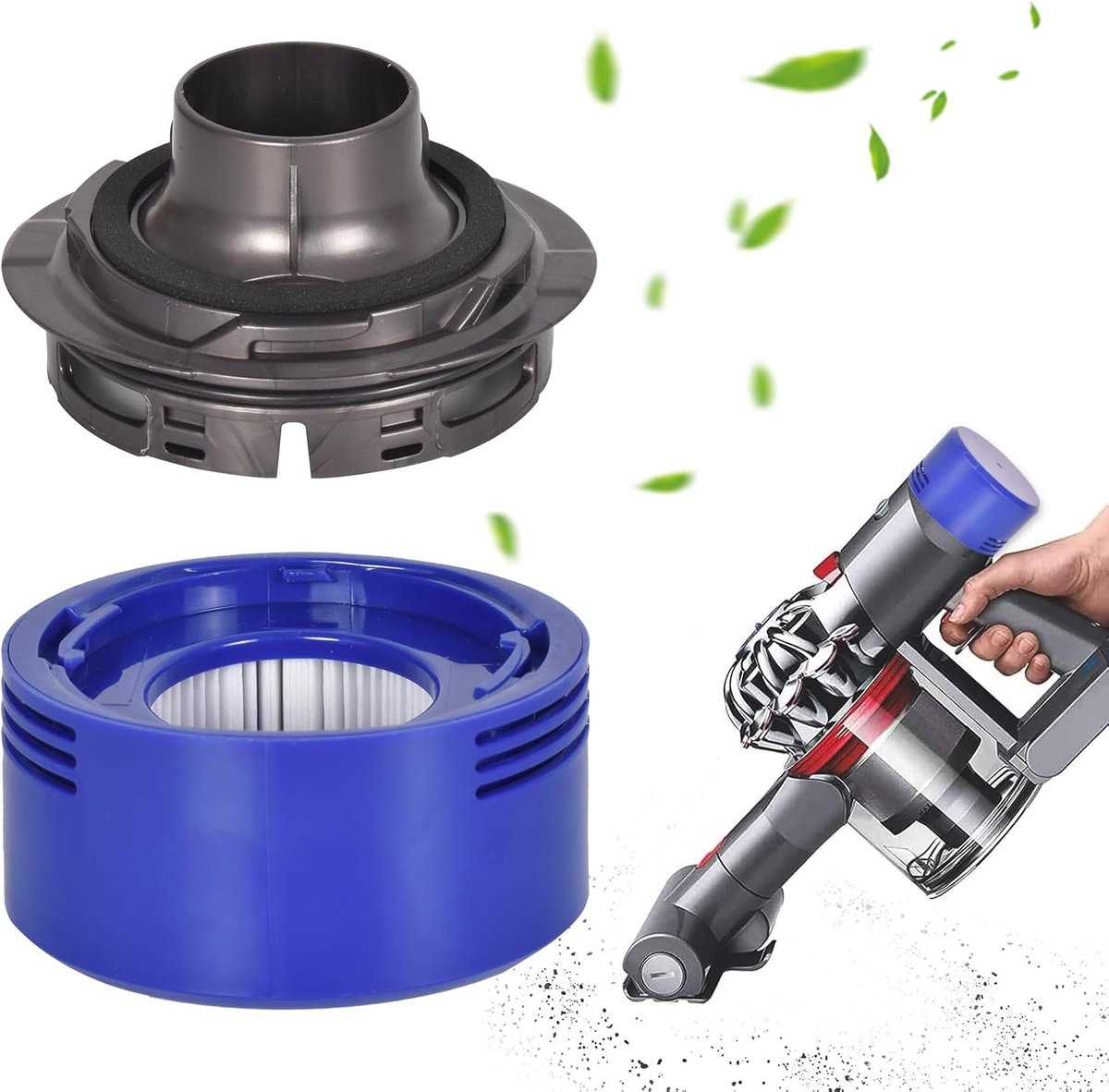 SnelShoppen - Achterklep voor V7/V8 Stofzuiger, Vervangende Onderdelen van Robuust Plastic, Perfecte Pasvorm, Inclusief 1 Postfilter, 8.2 x 4.2 cm