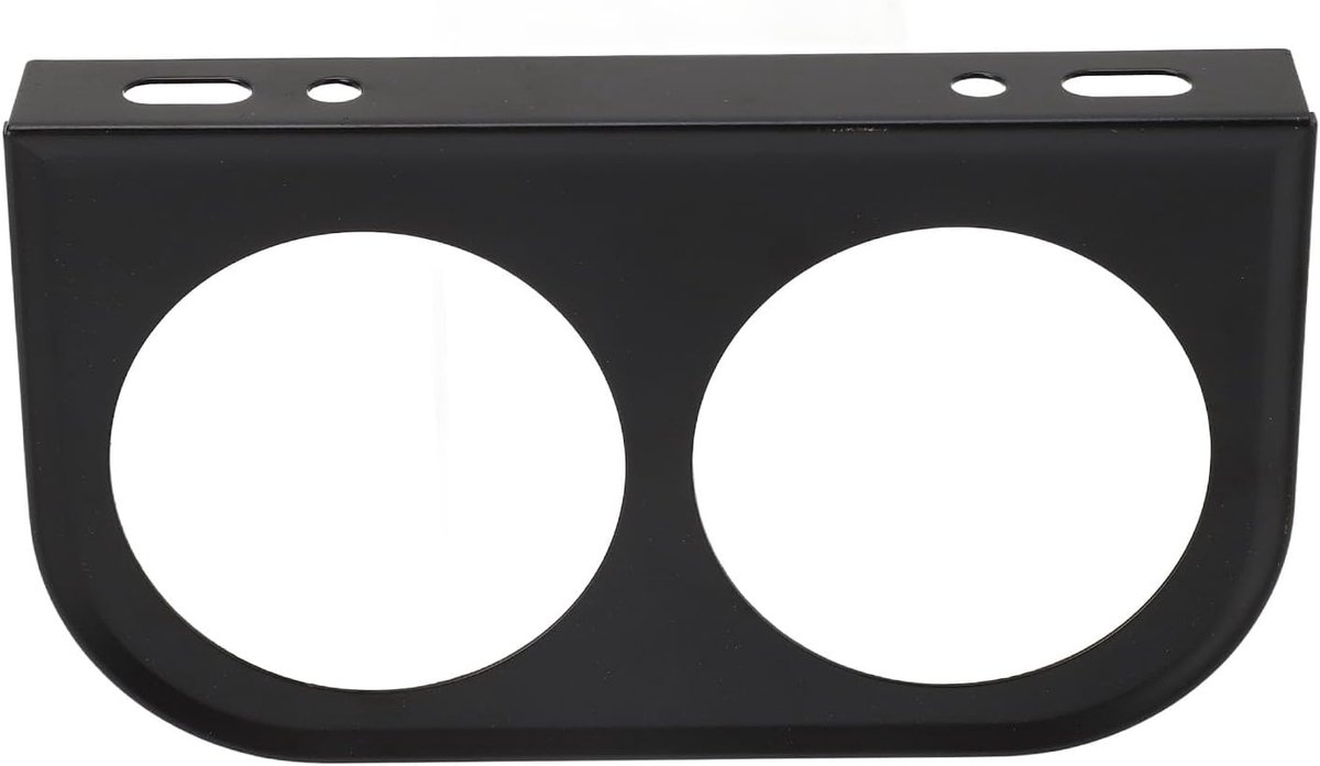SnelShoppen - Meterhouder voor Auto 2-Gaten Paneel 52MM Universele Metaal Meterhouder Zwart voor Instrumentenpaneel