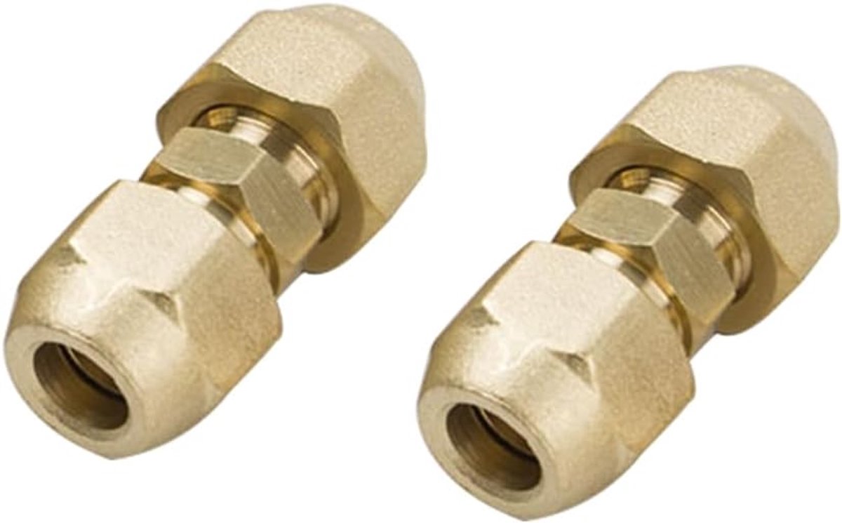 2pcs 1/4 inch climate connection nipples, 6.35mm double nipple for copper pipes, brass copper tube extension for - ShopVlot