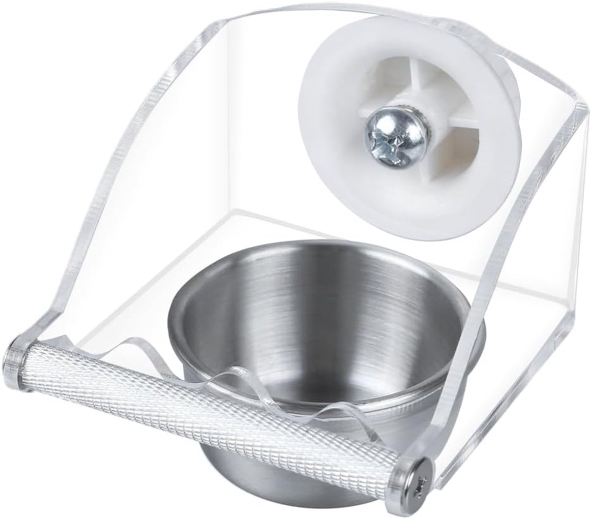 SnelShoppen - Vogelvoeder Waterbak, SUS316 RVS Vogel Cup Schotel Voeder met Klemhouder voor Parkieten, Cockatiels, Liefdesvogels en Vinken