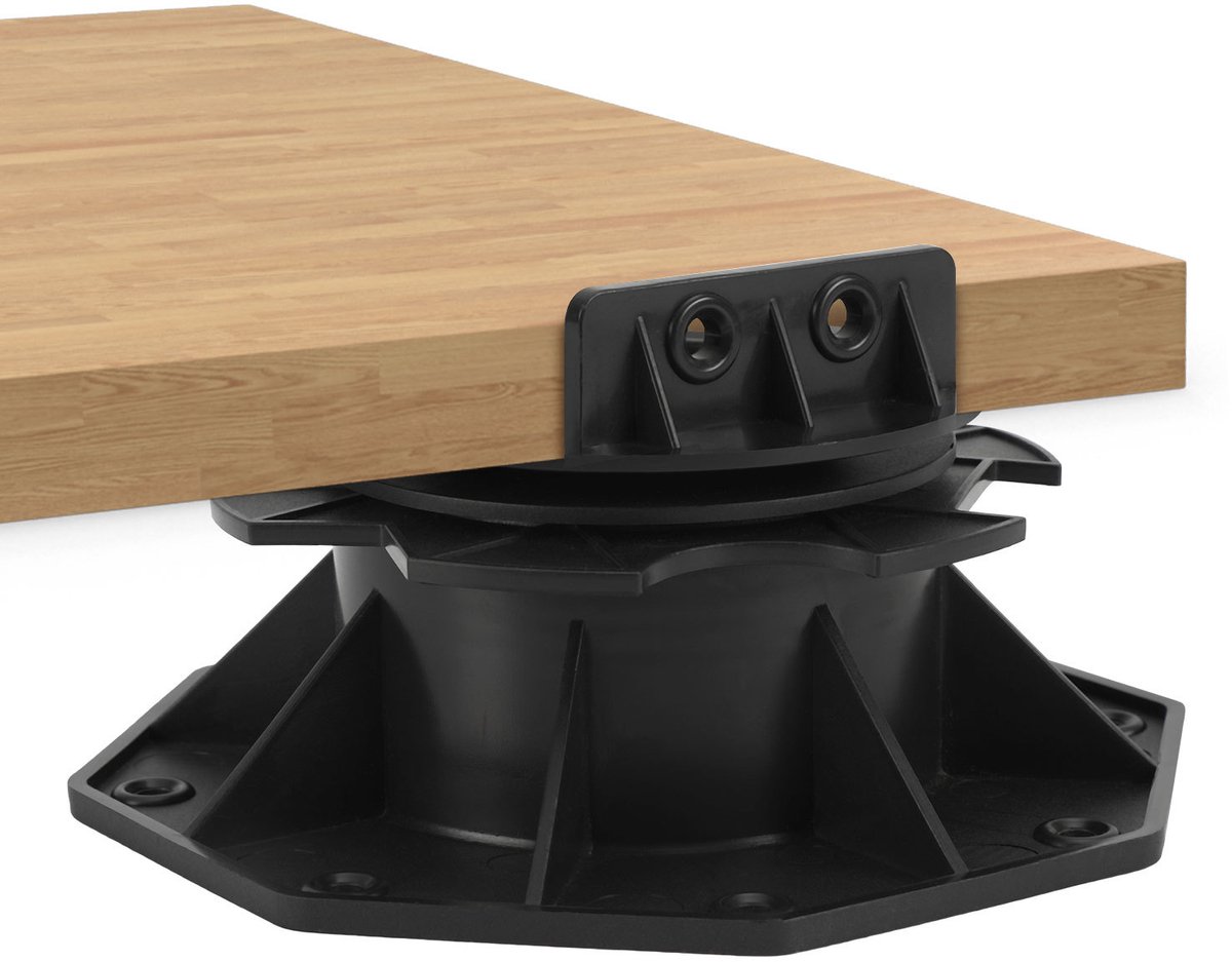 Verstelbare terrasdragers 75-145 mm - 100 stuks - Flexibele kop met hellingscorrectie 0-5% - Voor houten vlonders, WPC en terrastegels - Vlonderdrager in hoogte verstelbaar