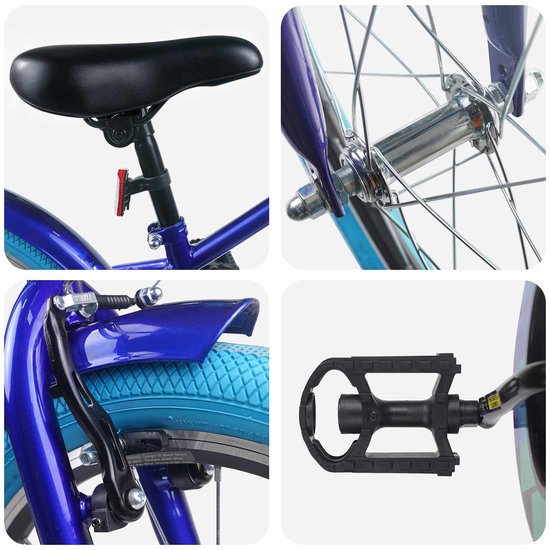 vidaXL - Kinderfiets - 22 - Inch - voor - 7-12 - jaar - oud - Donkerblauw van VidaXL — afbeelding 4