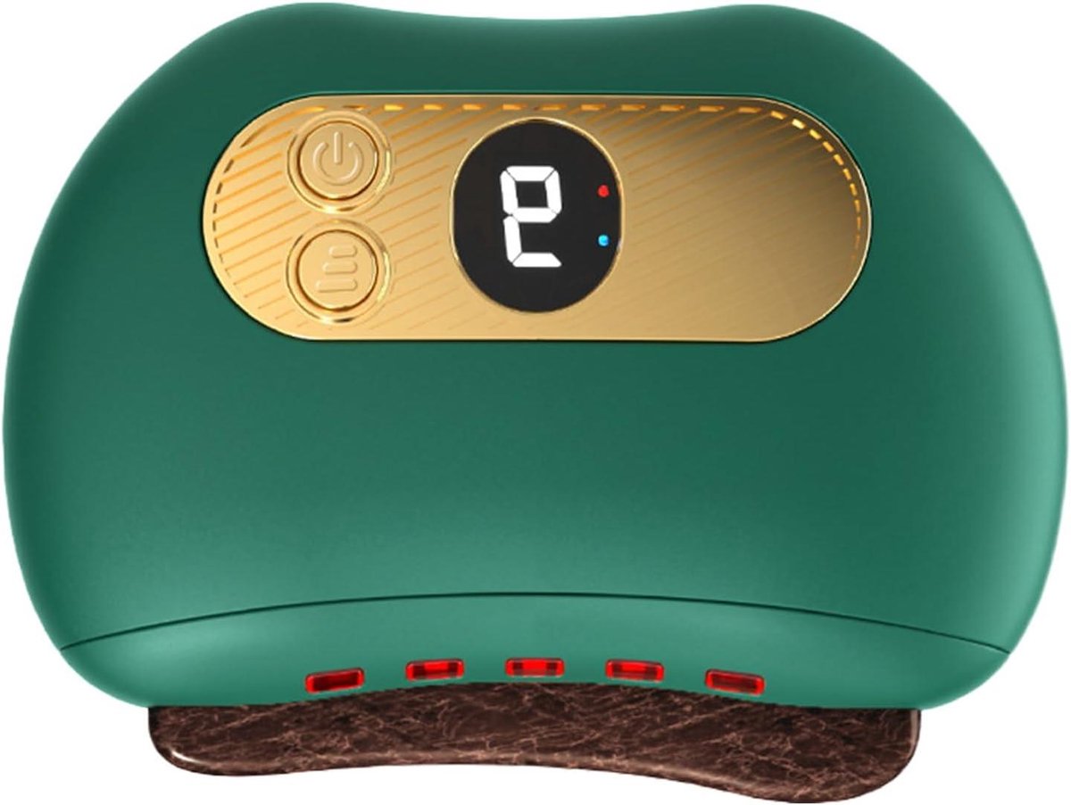 Elektrische Nek Massager - Huid Vibratie Schraper - Spierontspanning - Driepunts Schraperkop - 15.5 x 13.5 x 4 cm - Wit