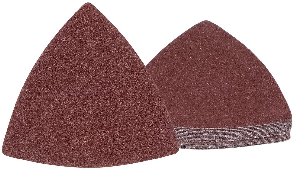 SnelShoppen - Driehoekige schuurpapier voor detailschuurmachine, korrelgrootte 180, 15 stuks, aluminiumoxide, perfect voor meubels, hout, glas, 80 mm