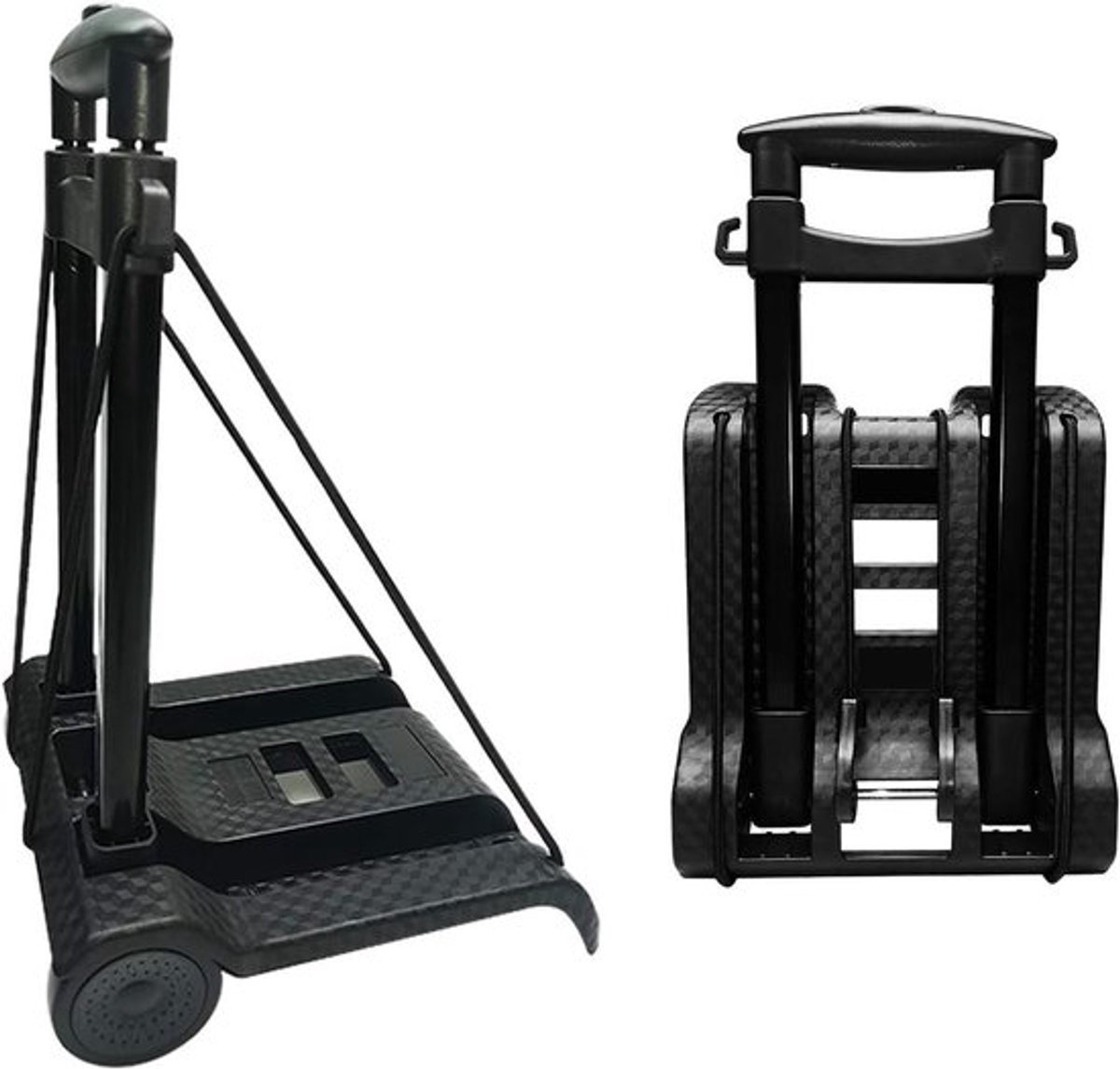 Vouwhandkar met geluidsloze, slijtvast PVC-wielen en verstelbare trekstang, 40 kg capaciteit, lichtgewicht en draagbaar, multifunctionele trolley voor eenvoudig transport en opslag