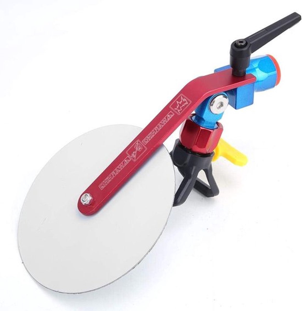 Verstelbare spuitgids met universele verfplaat en 1/4 inch aansluiting voor airless spuitmachines tot 5000 psi, ideaal voor precisie en gemak