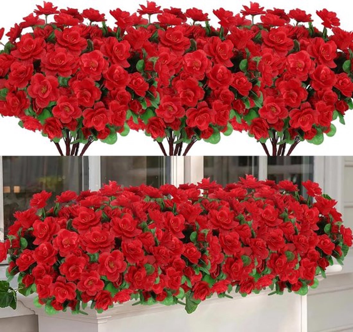 8 Bundels Kunstbloemen UV-bestendige Neppflanten voor Binnen en Buiten - Perfect voor Balkon, Tuin en Raamdecoratie