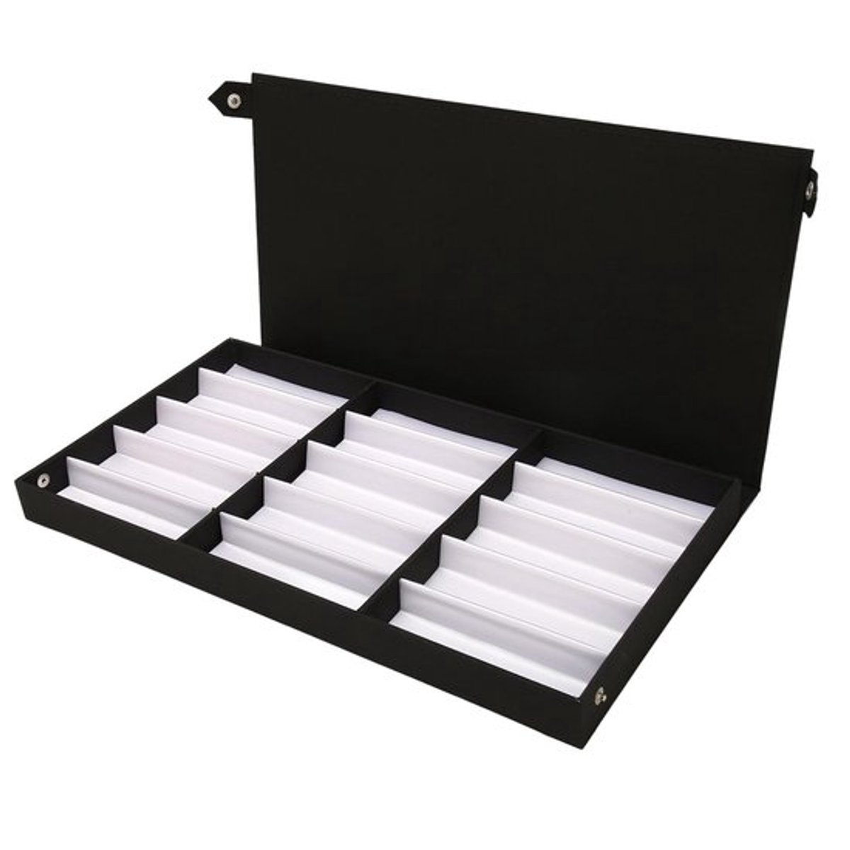 Zonnebrilhouder met 15 vakken - Opbergdoos - Multifunctioneel - Organisator - Displaybox - Elegante voering