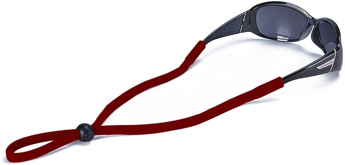 Antislipbrilkoordjes – Set van 5 – Houders voor sportzonnebrillen – Verstelbaar – Geschikt voor dames, heren en kinderen – Veilige brilkoordjes – Accessoires voor buitensporten -Donkerrood