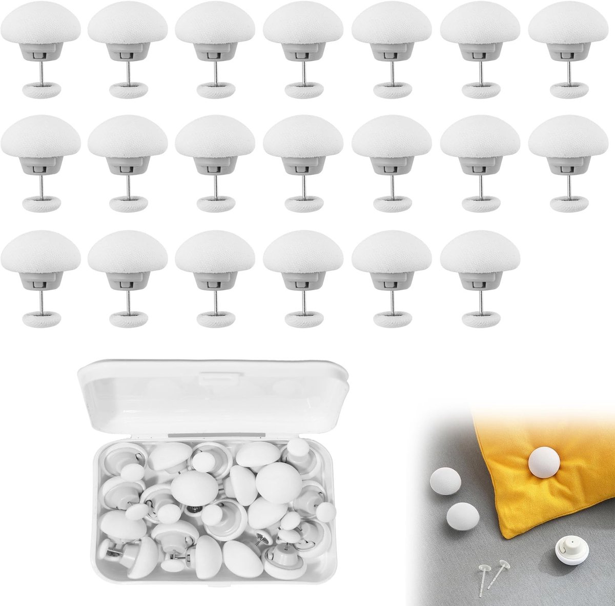 Solidchoice - 20 Stuks Antislip Dekbedovertrek Clips met Opbergdoos