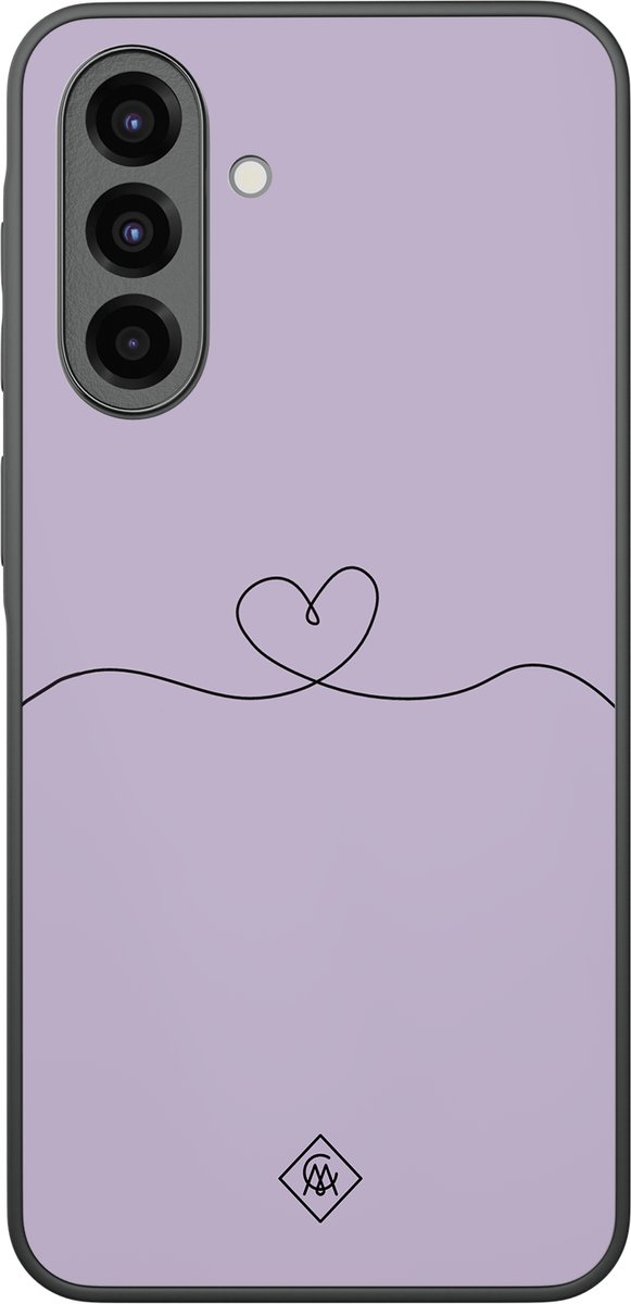 Casimoda® hoesje - Geschikt voor Samsung Galaxy A37 - Hart Lila - Zwart TPU Backcover - Geen opdruk - Paars