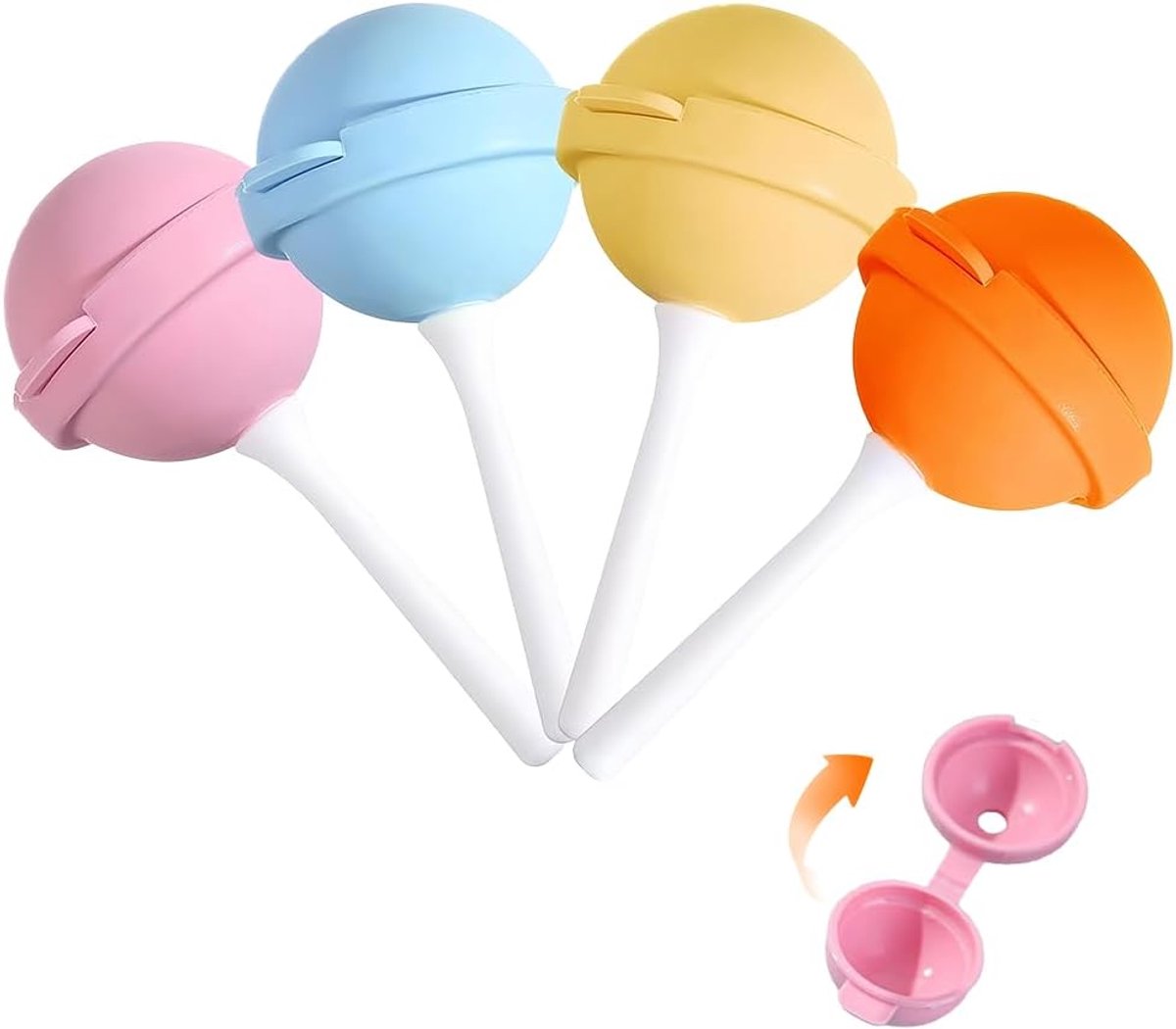 Claoner IJsvormpjes silicone - 4 stuks - BPA-vrij - Foodgrade - Met stokjes - Herbruikbaar - Voor sap yoghurt - Feestjes en verjaardagen