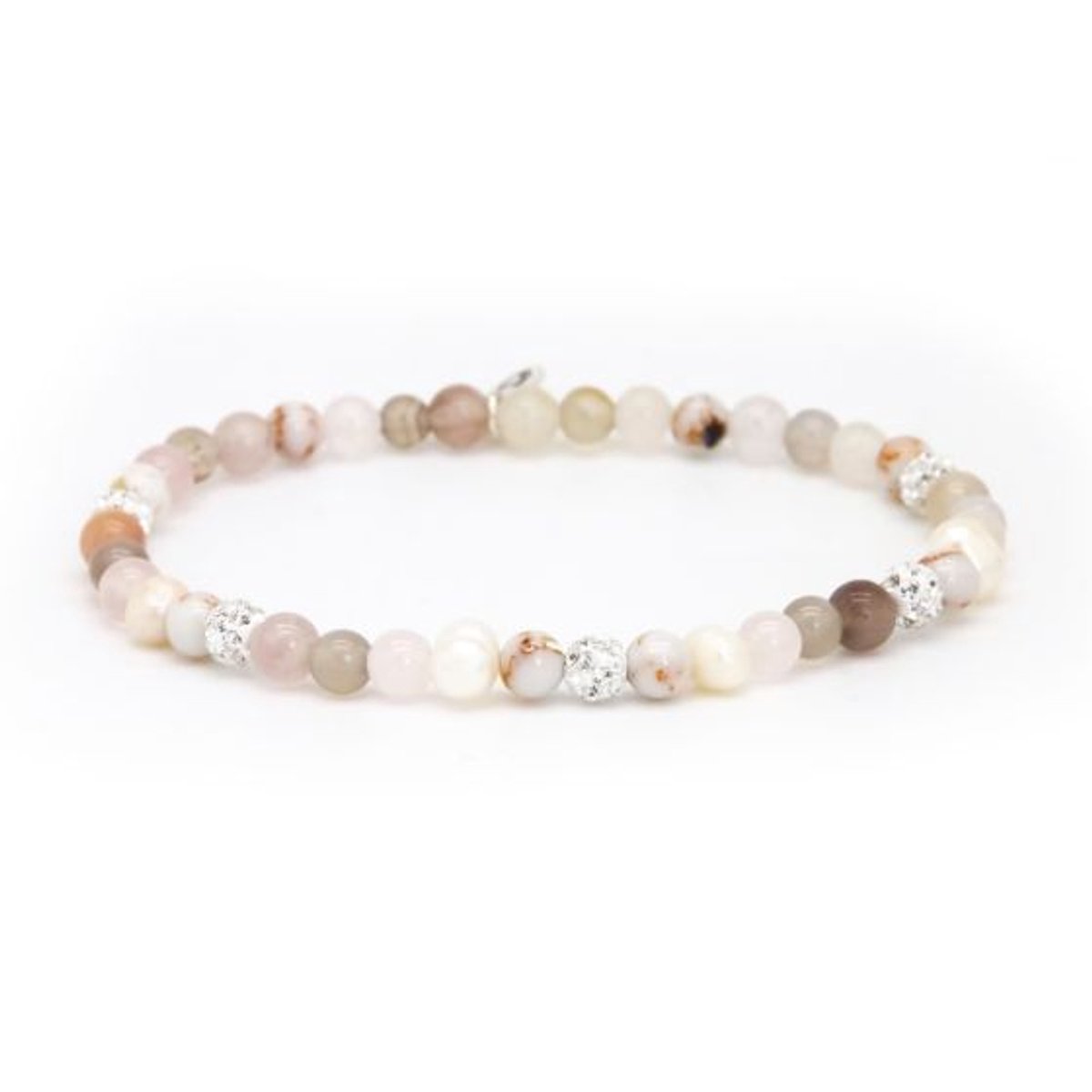 Karma Armband (Sieraad) Spiral Sofie XXS Elastic (white crystal) White