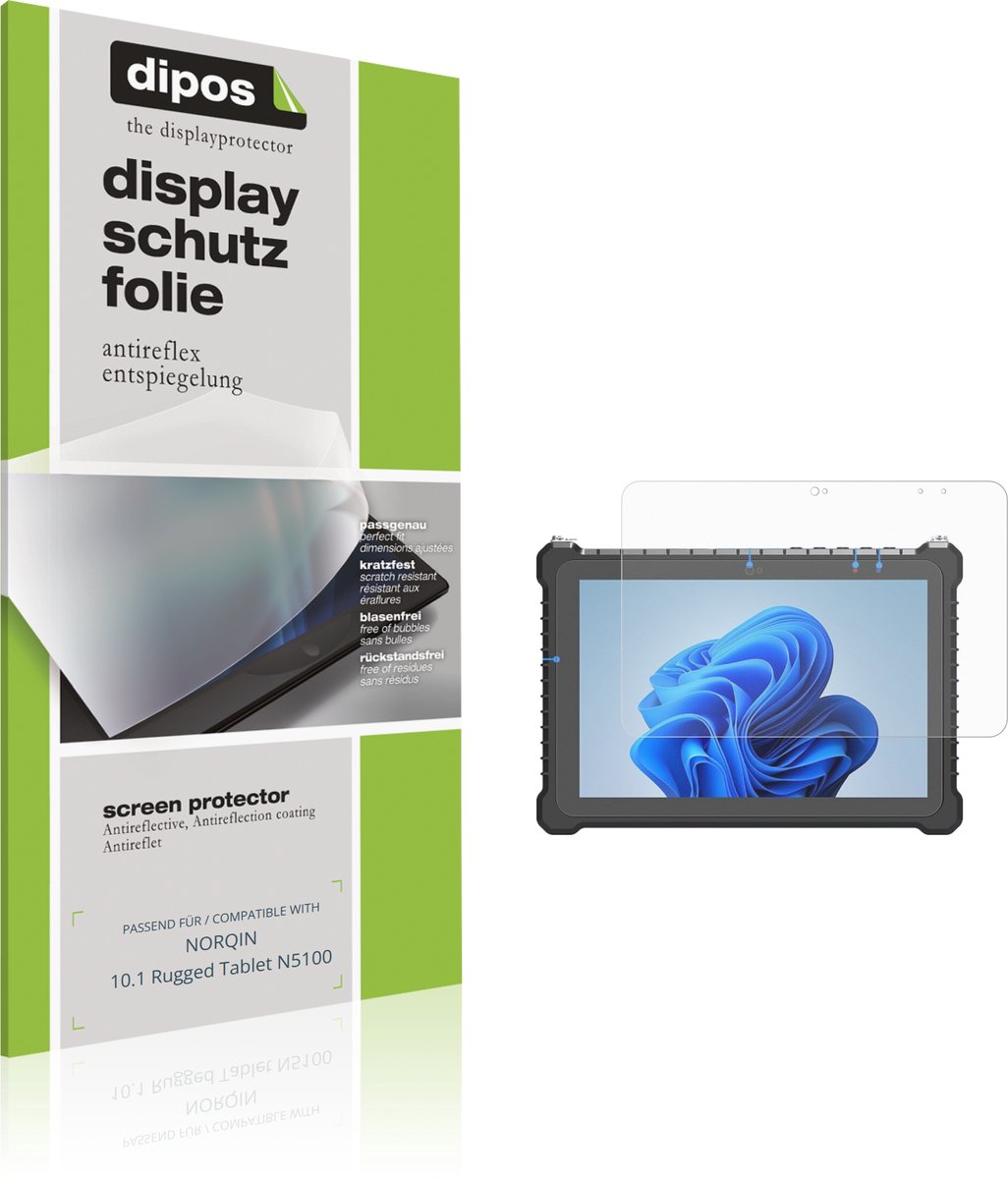 dipos – 2x Matte Beschermfolie geschikt voor NORQIN 10.1 Rugged Tablet N5100 | Krasbestendige & antireflecterende Screenprotector Ultra-Thin