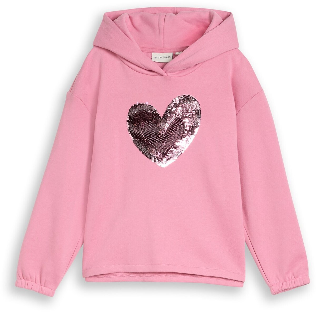 Tom Tailor - Hoodie met omkeerbare pailletten - Maat 128/134 - smooth rose