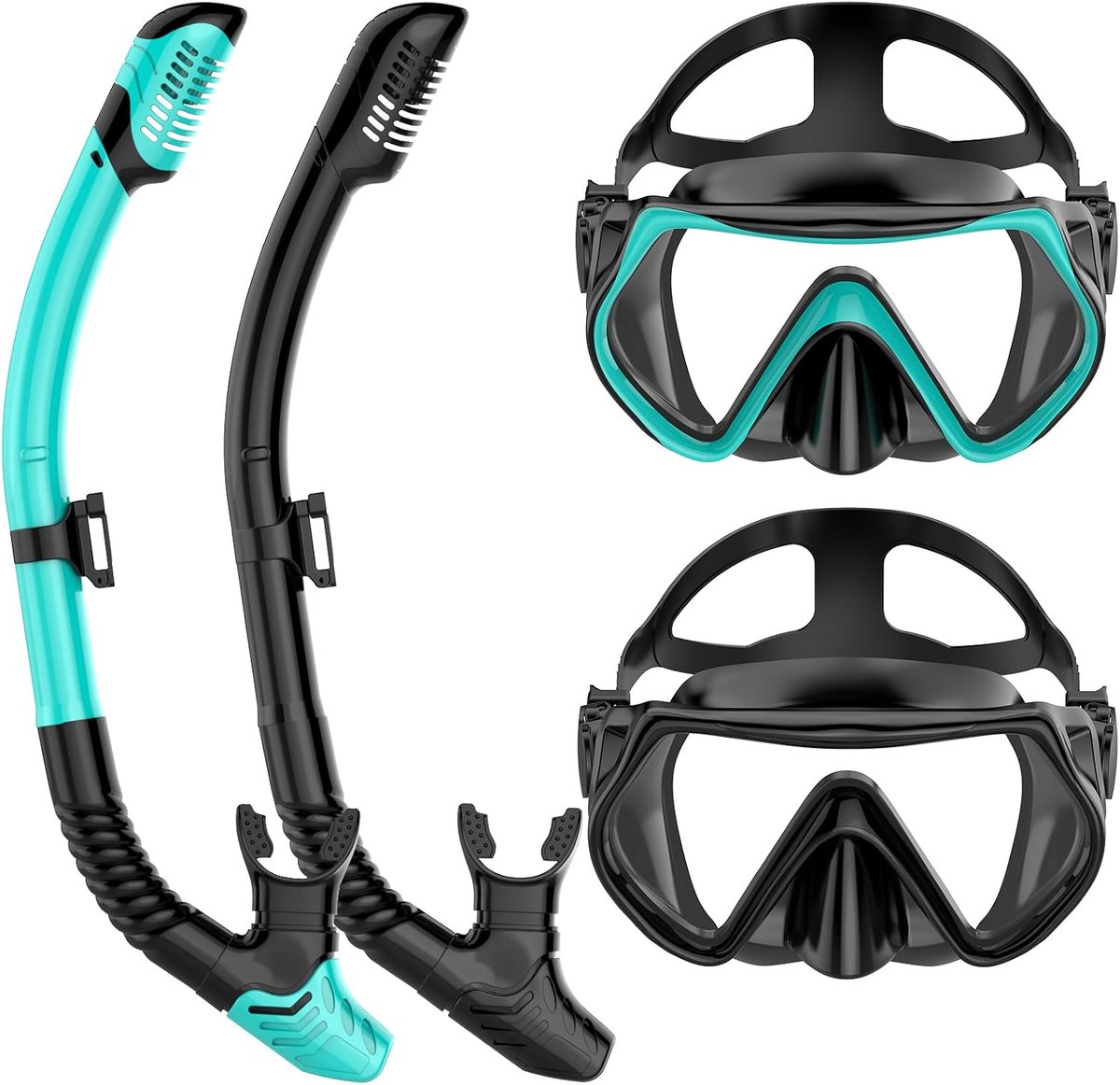 Snorkeluitrusting voor volwassenen, snorkelmaskerset voor volwassenen, snorkelmaskerset voor duiken met droogtop - ShopVlot