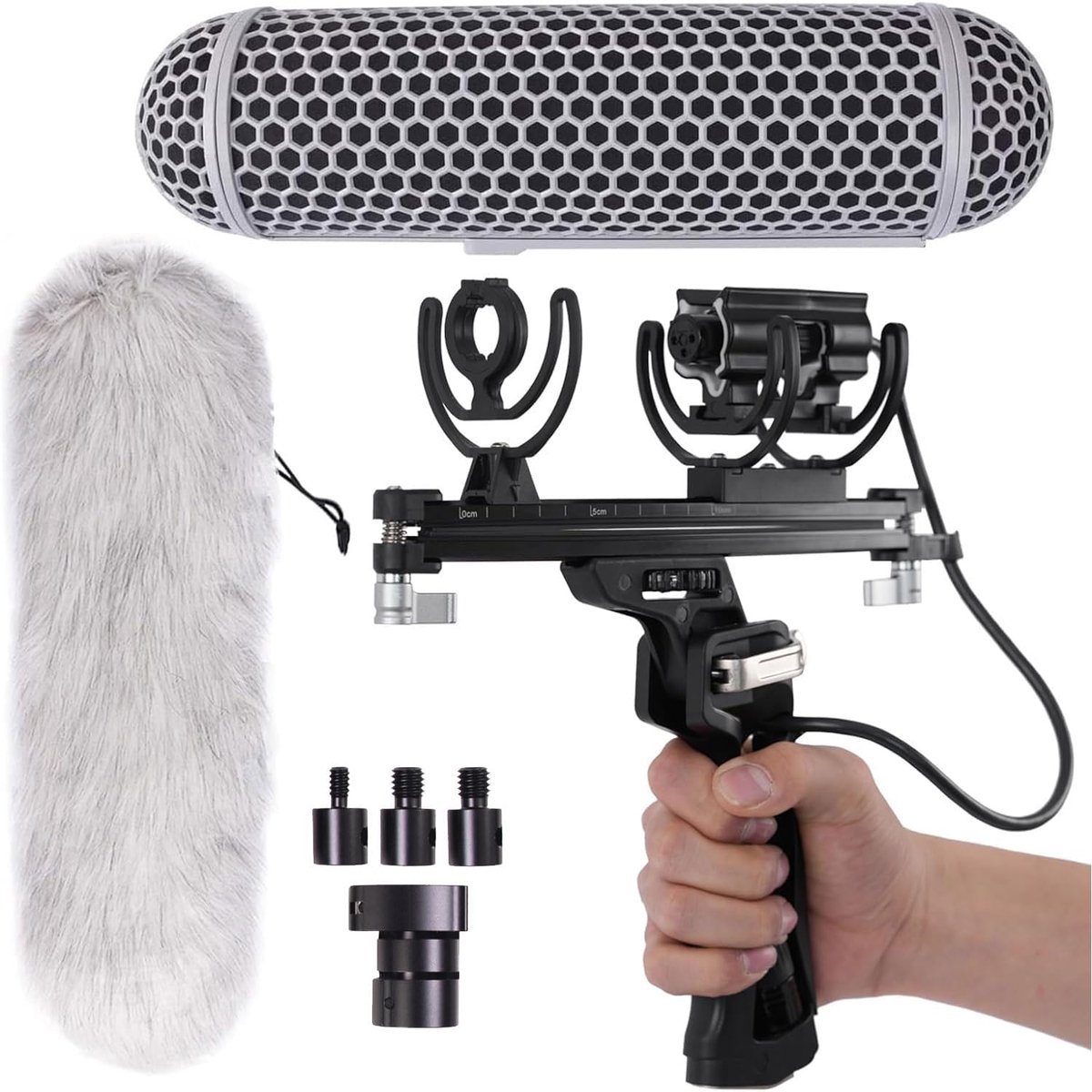 DF DIGITALFOTO Upgrade Microphone Windscreen Blimp,Shock Mount Suspension Protection Cover,XLR Cable, Deadcat,Quick - ShopVlot