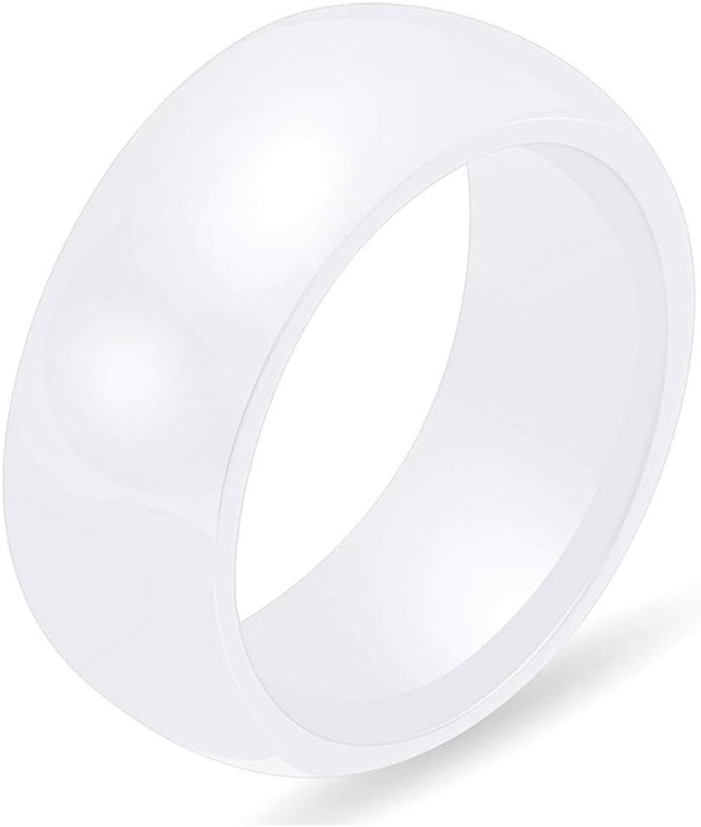 PAURO Classic Engagement Wedding Band Ceramic Ladies Ring - ShopVlot