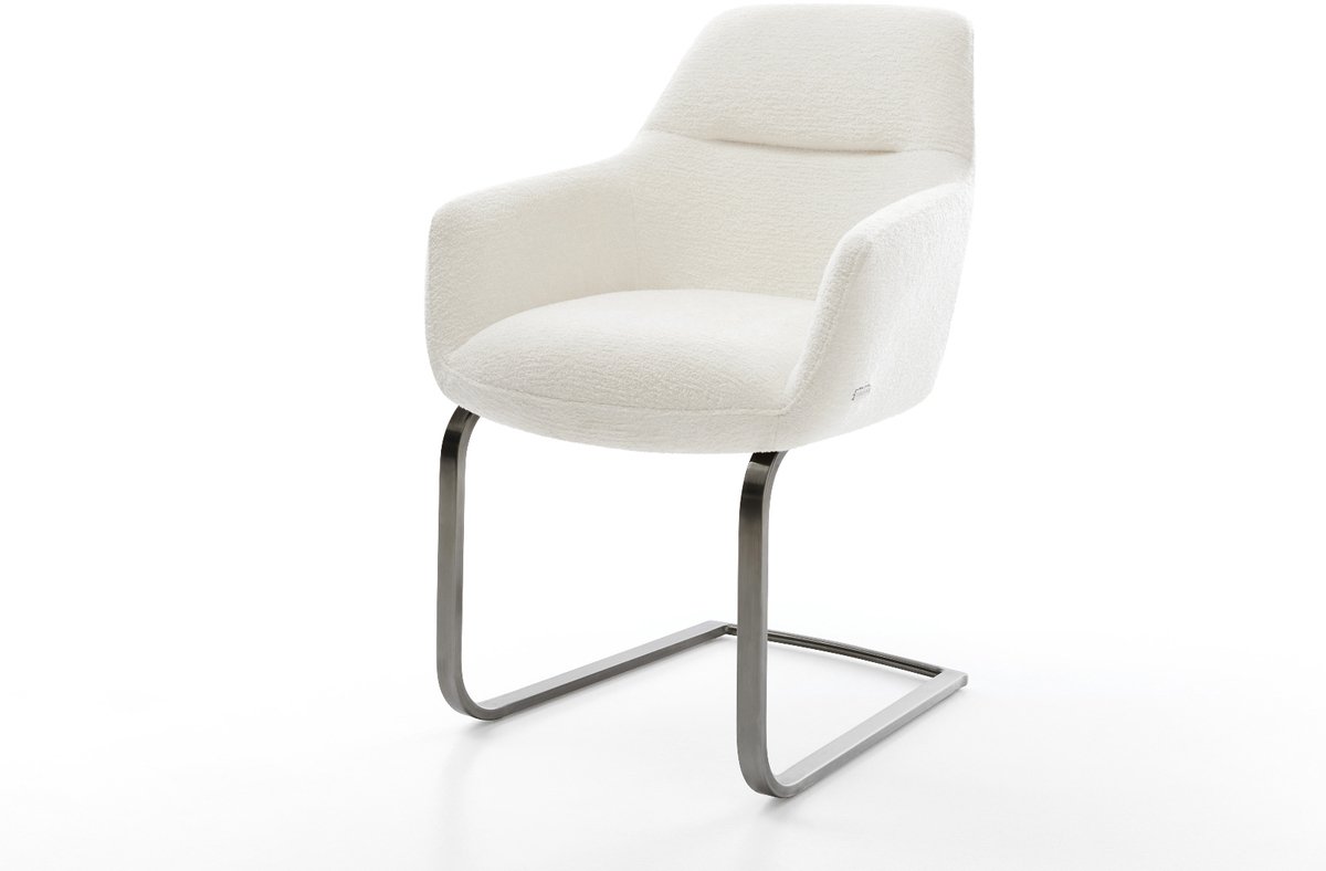 Sledestoel Pejo-Flex sledemodel vlak grafiet bouclé zacht beige pocketveer kern