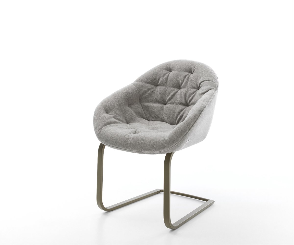 Sledestoel Gaio-Flex sledemodel vlak afwerking met titanium zachte stof met structuur grijs