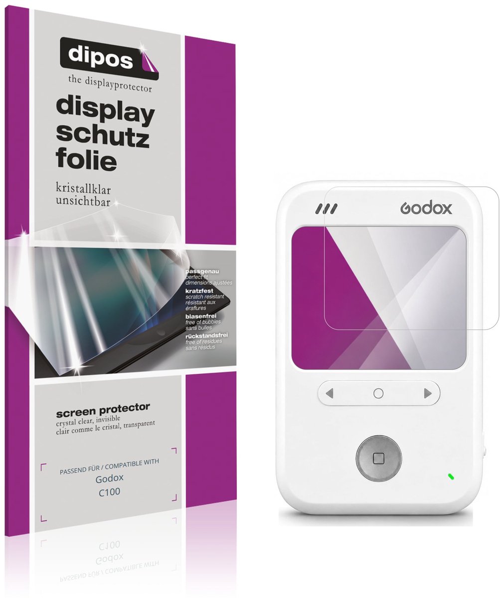 dipos – 4x Beschermfolie geschikt voor Godox C100 | Krasbestendige & heldere Screenprotector Ultra-Thin