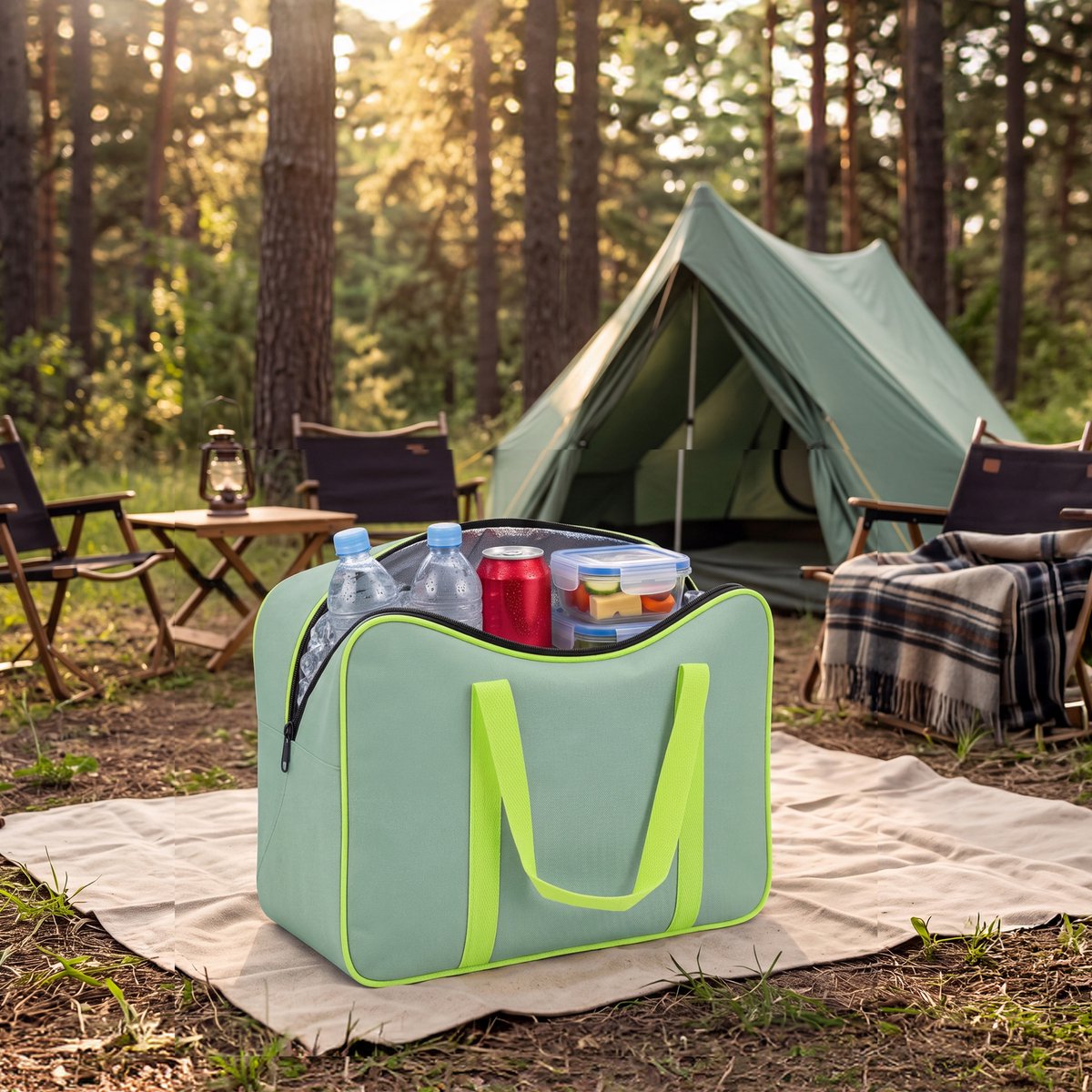 Koeltas 24L - Cooler Bag Lunch Tas - Geisoleerde Koeltas - Lichte Tas - Compacte Koeltas - Picknicktas Kinderen - Thermo Tas - Lunchtas Volwassenen - Koel Tas Dames en Heren - Thermotas - Koeltas Vakantie - Koeltassen - Groen - Löwenthal — cadeau in Cadeau-ideeën - foto 2