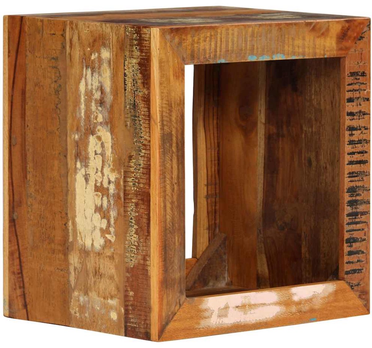 vidaXL Kruk - 40x30x40 - cm - massief - gerecycled - hout Bruin