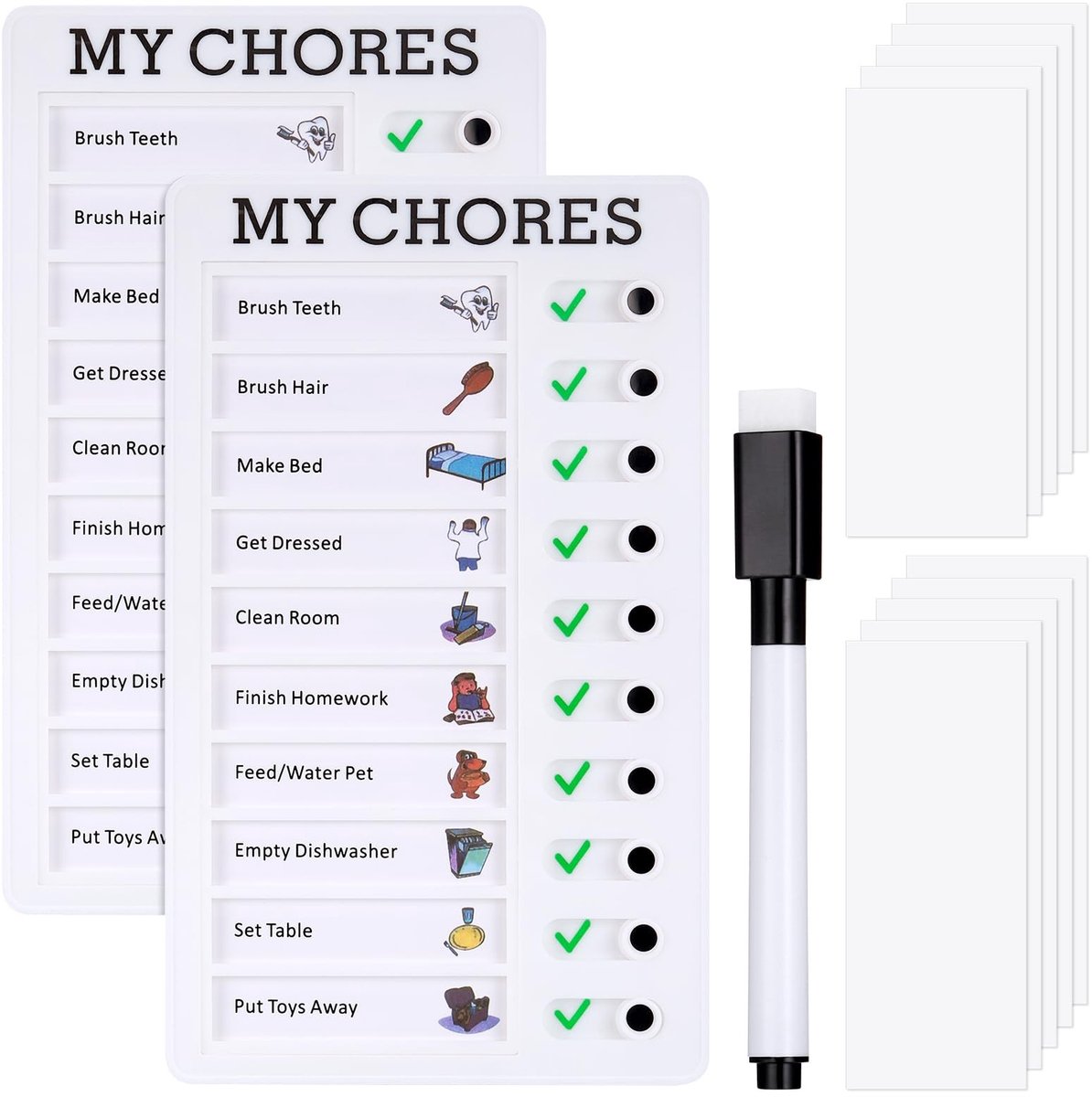 Solidchoice - Afneembare Karakterkaart voor Kinderen met Checklist