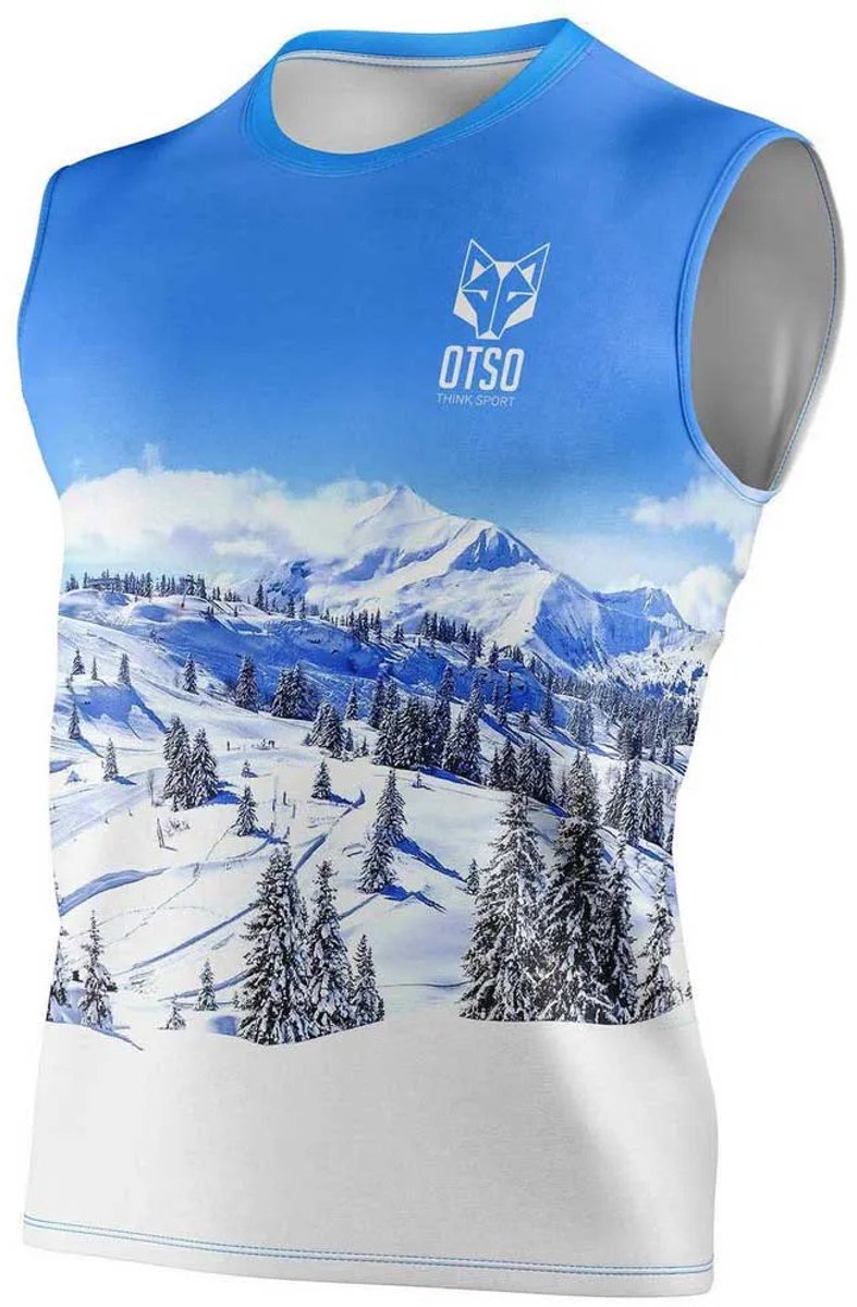 Otso M/corta Snow Forest Mouwloos T-shirt Blauw M Man