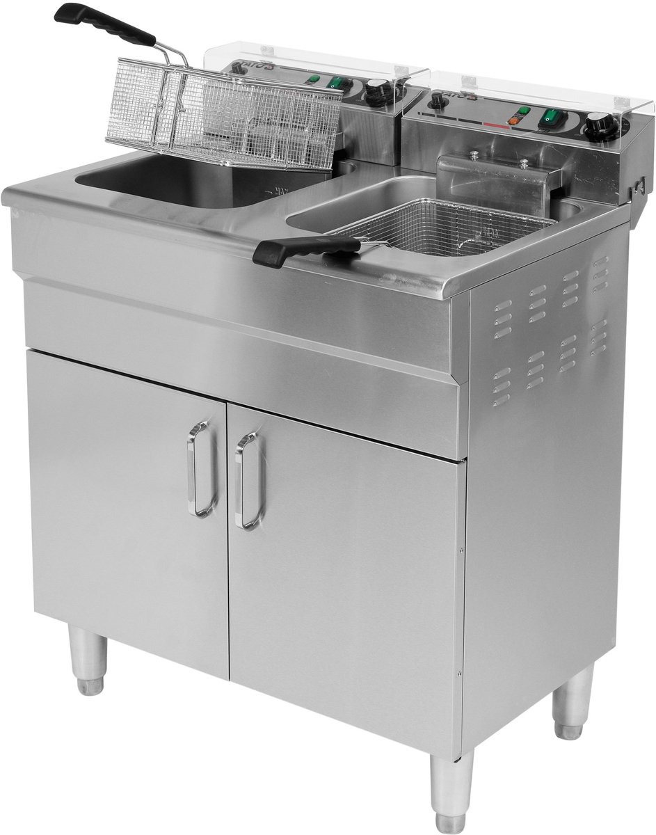 YATO Professionele Dubbele Elektrische Friteuse 2 × 11,5 liter (400 Volt)