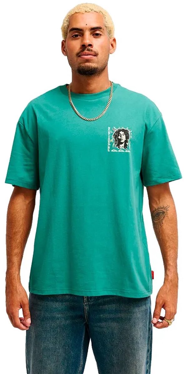 Quiksilver Bob Marley Warhead T-shirt Met Korte Mouwen 2XL Man Deep Sea