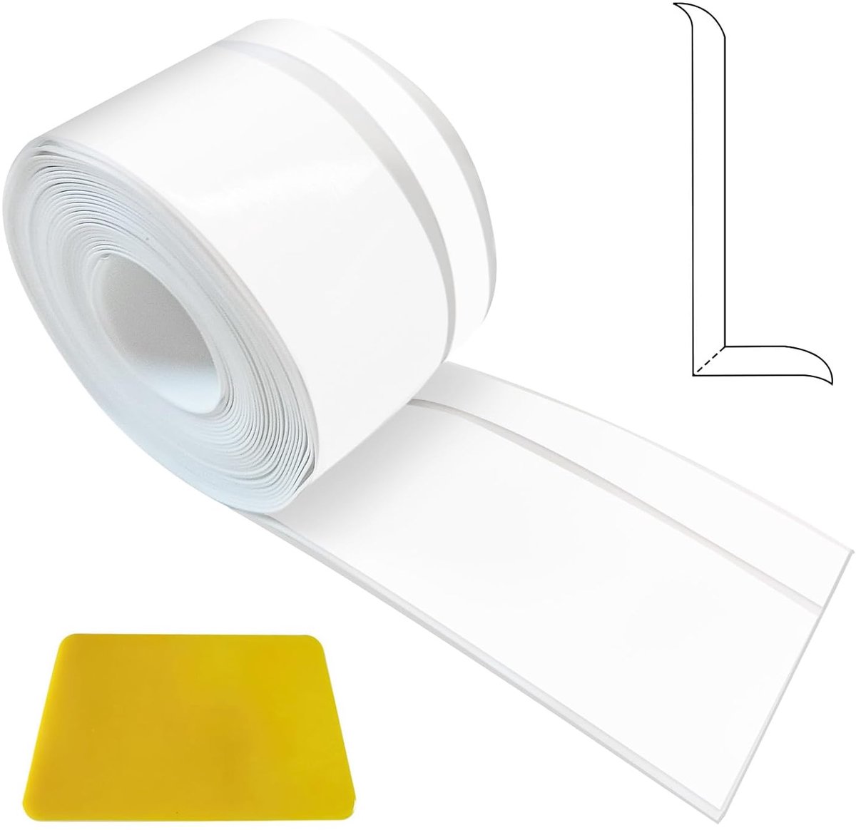 Plint Zelfklevend PVC - 50 x 20 mm - 6 meter - flexibel - voor keuken - badkamer en badkamer - wit