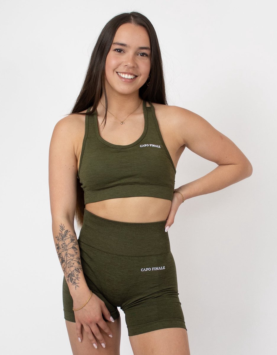 Eternity Sportbra | CAPO FINALE - Sportbra's | L | Kleur Groen | Sportkleding | Activewear | Gymkleding | Fitnesskleding | Sportoutfit | Fitness | Hardlopen | Crossfit | Yoga | Pilates | Krachttraining
