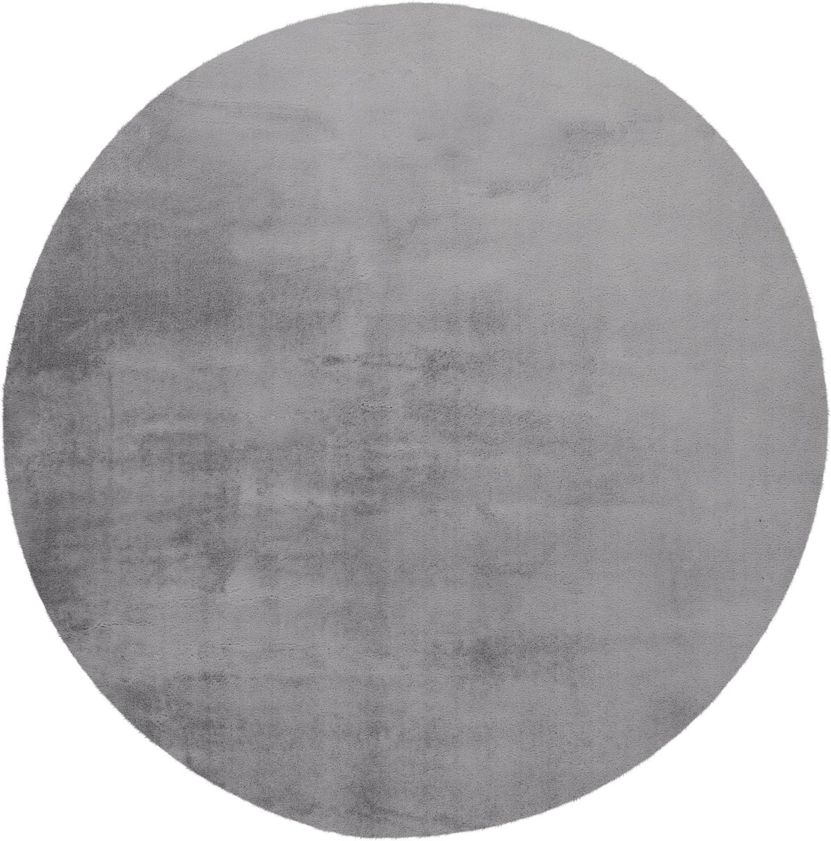 Padiro rond laagpolig vloerkleed Ø 120 cm - zilver - modern effen design - met een zachte uitstraling - geschikt voor vloerverwarming - van polyester