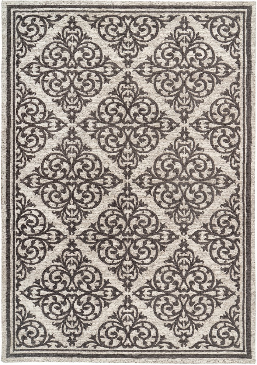 Padiro laagpolig vloerkleed 120 x 170 cm - grijs - oosters vintage patroon - geschikt voor vloerverwarming - van polyester