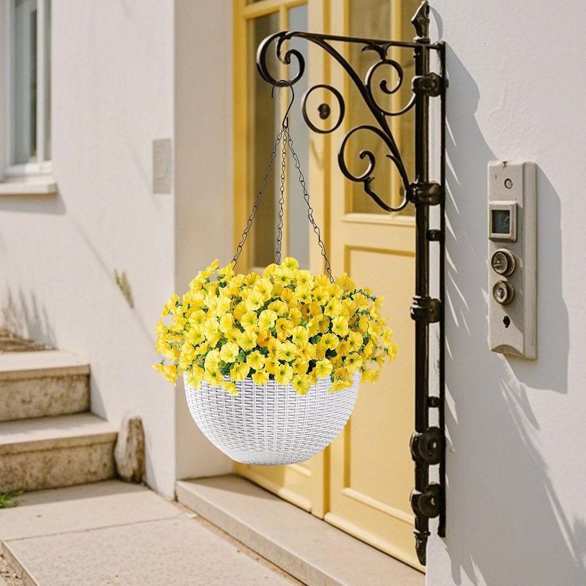 Hangmand van kunststof voor binnen en buiten, set van 2 bloempotten met ketting, zelfwaterende hangende plantenpotten voor bloemen, plafonds, balkons en tuinen(rood) — cadeau in Wonen & Interieur - foto 2