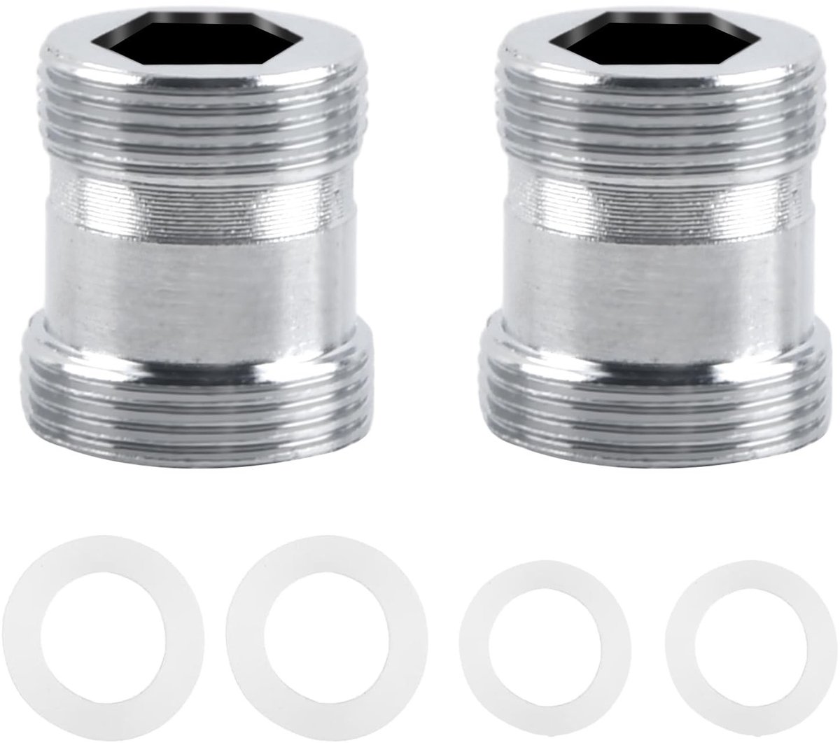 Solidchoice - Verpakking van 2 Kraanadapters M22 naar M24 - Messing Schroefdraadadapter