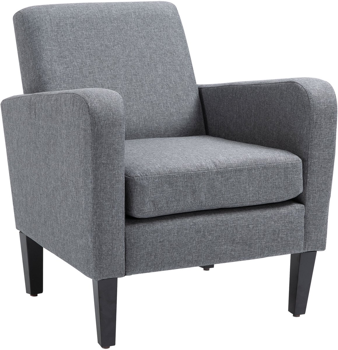 1-Zits Fauteuil - Lounge Stoel Met Armleuningen - Lichtgrijs Linnenlook - 150 kg