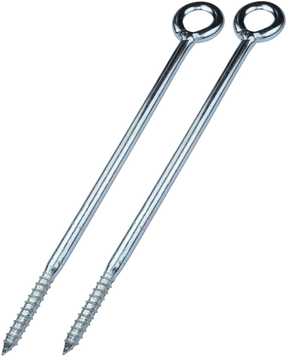 Solidchoice - Set van 2 Schroefhaken met Oogring voor Wandbevestiging