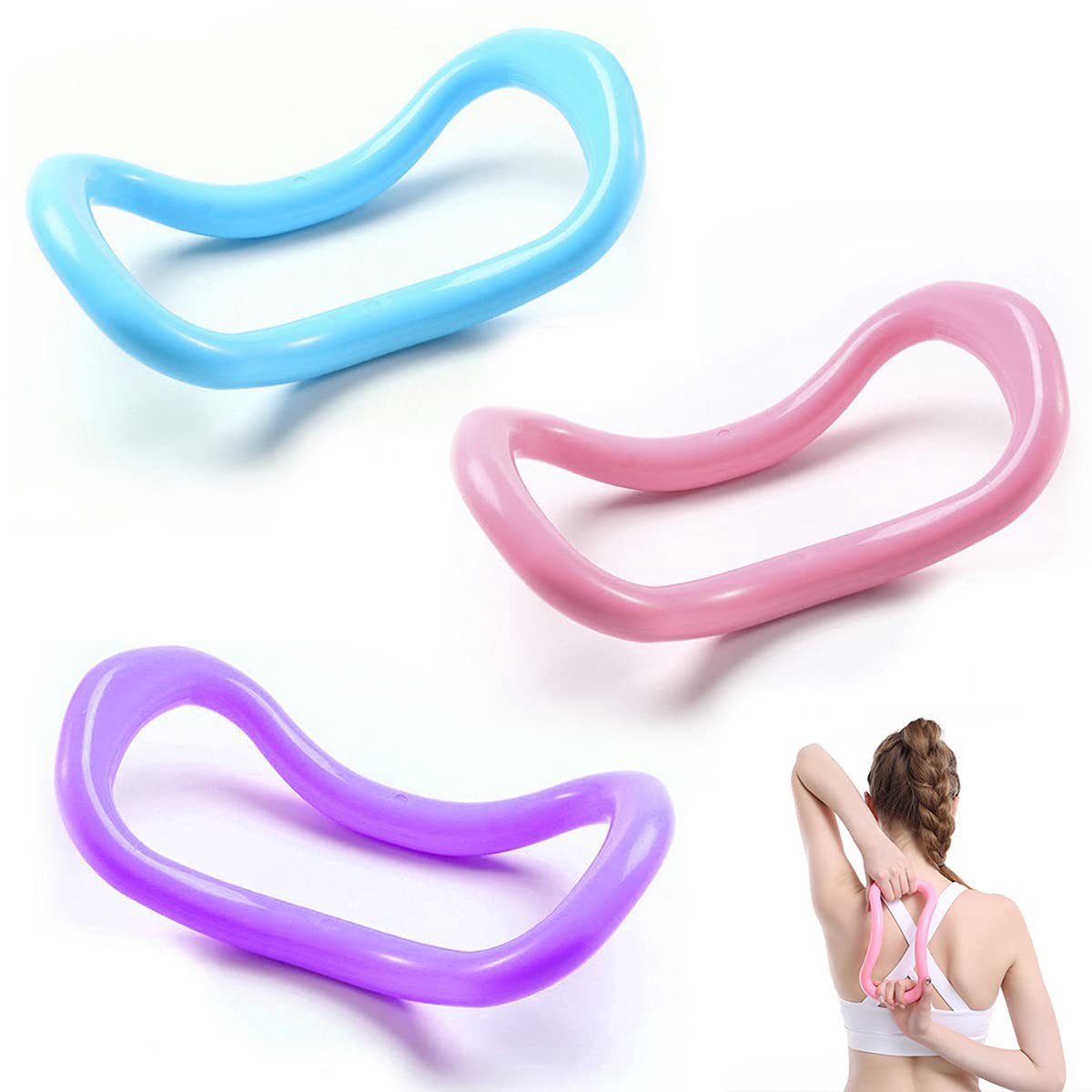 Solidchoice - 3 Stuks Yoga Ring voor Stretching en Fitness