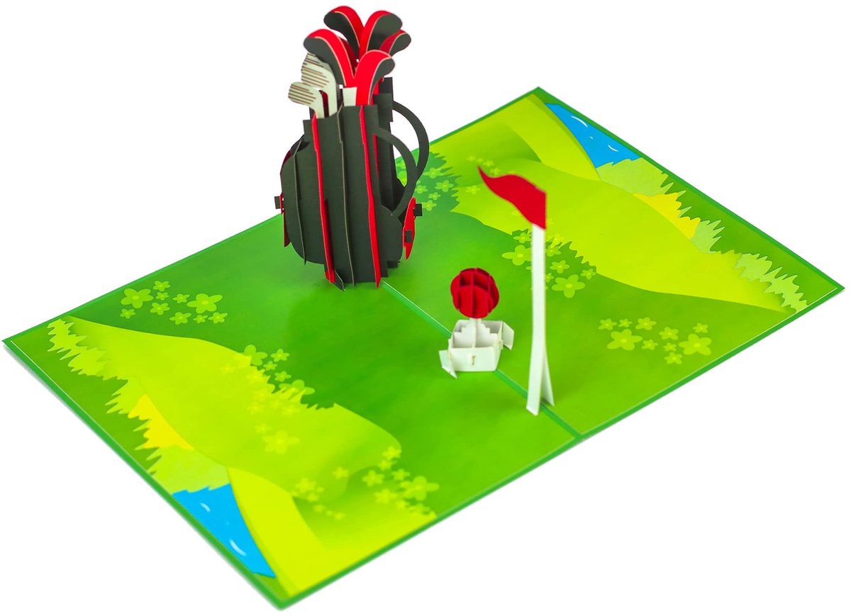 Solidchoice - 3D Kaart met Golfmotief voor Verjaardag, Jubileum en Groet - Inclusief Schrijfruimte