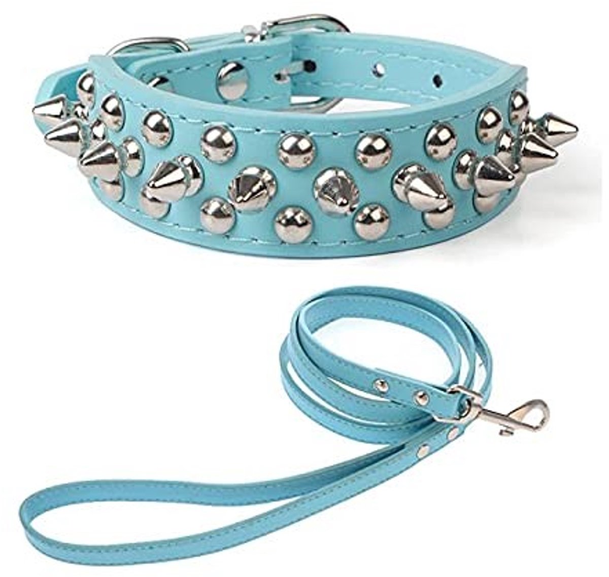 Solidchoice - Hondenhalsband van Leer met Spijkers voor Medium Honden