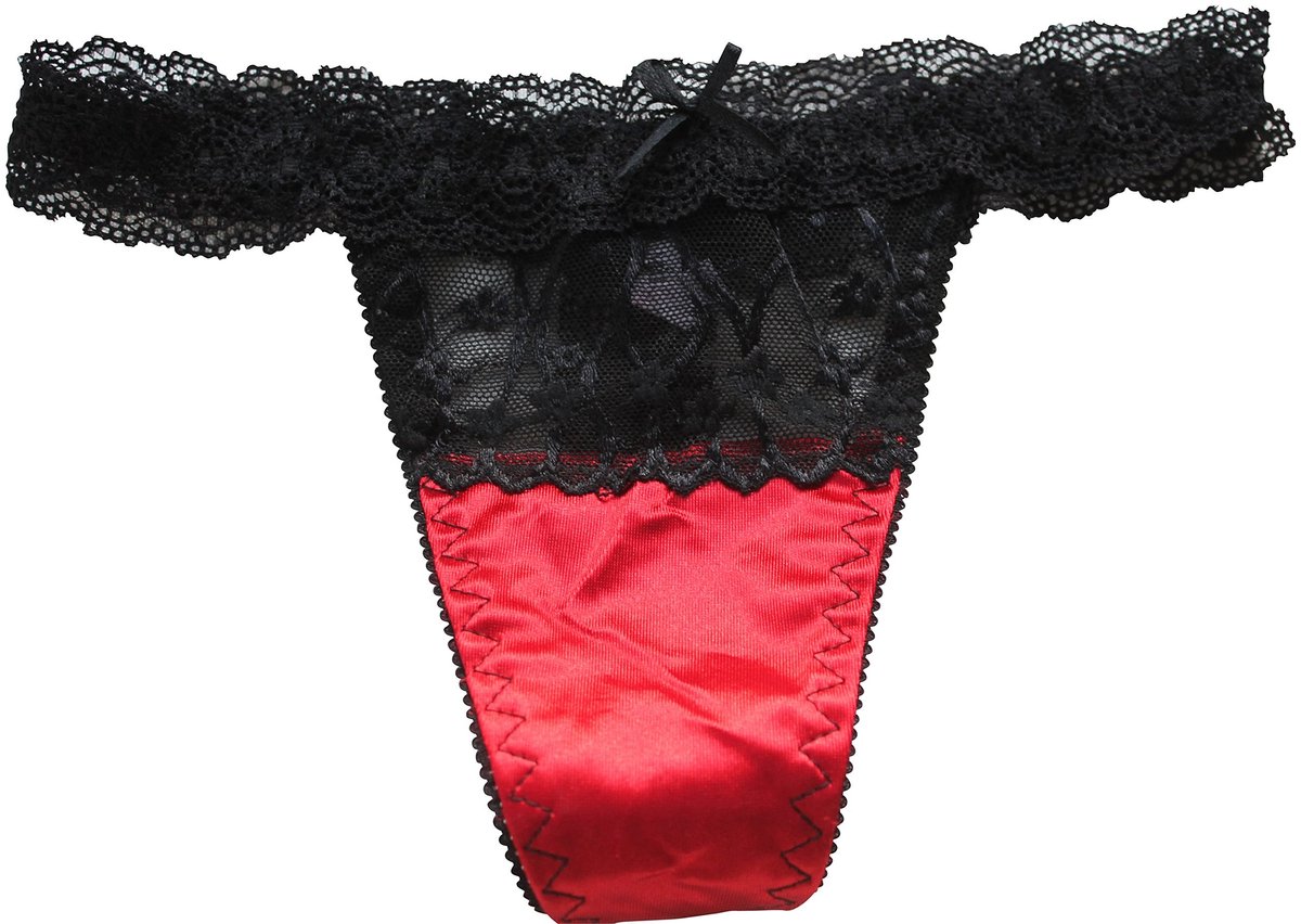 Solidchoice - Sexy Rood Satijnen Dames Thong/Thong/G-String Maat 8-10