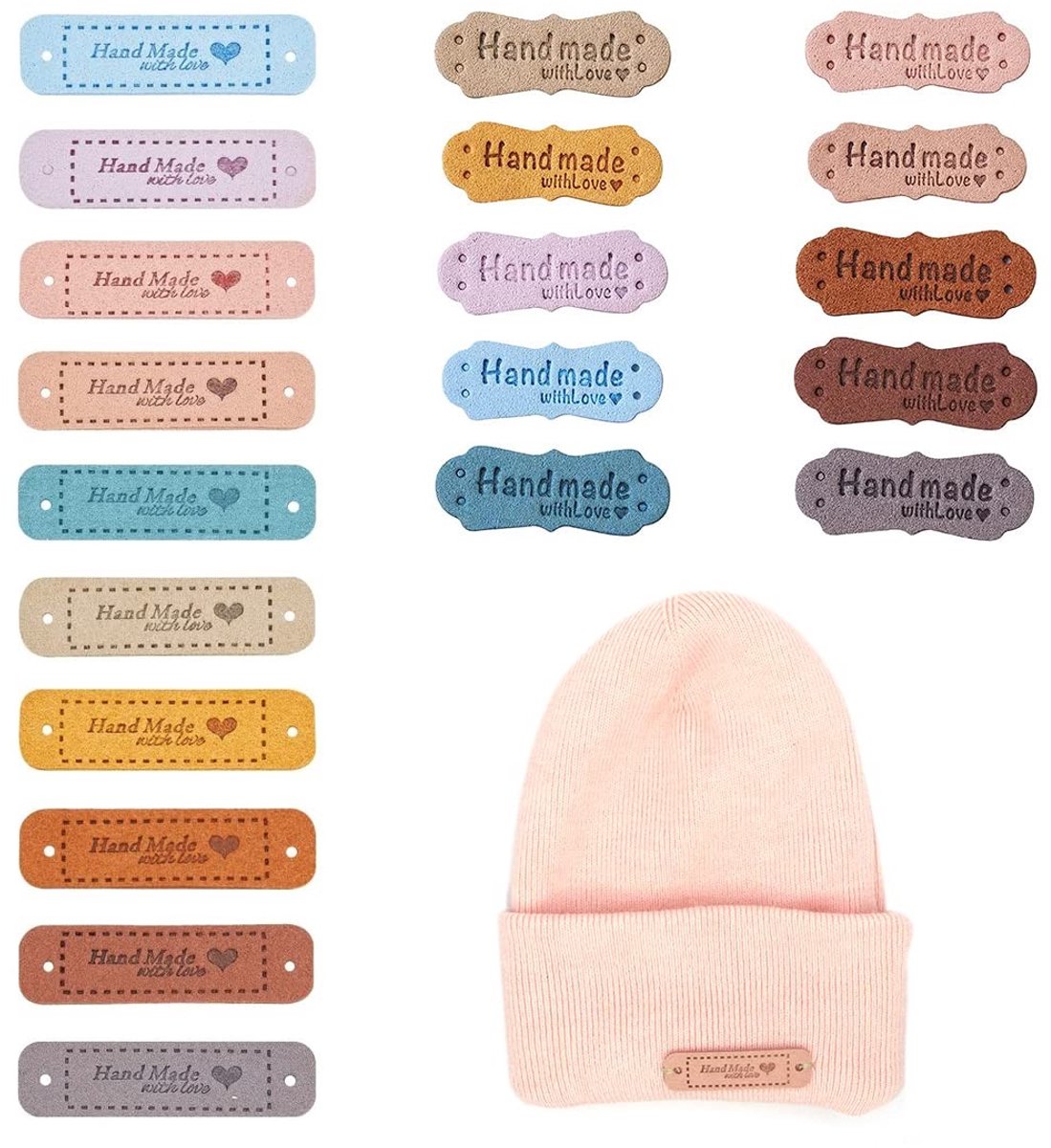 Solidchoice - Set van 40 Handgemaakte Leren Labels voor DIY Projecten