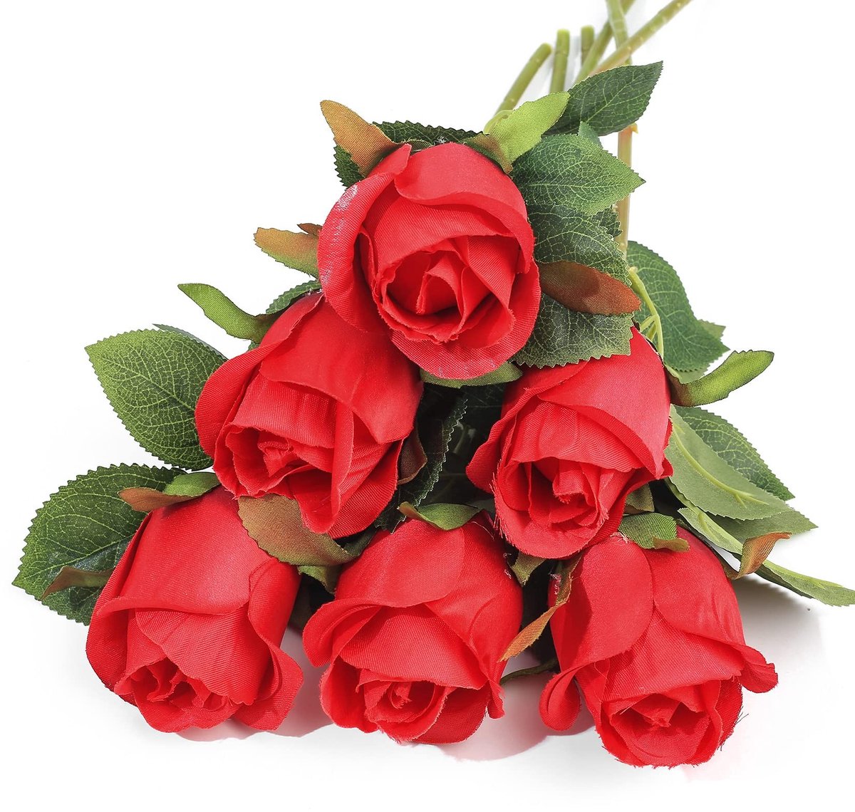 Solidchoice - Set van 6 Realistische Kunstrozen voor Bruiloft en Decoratie
