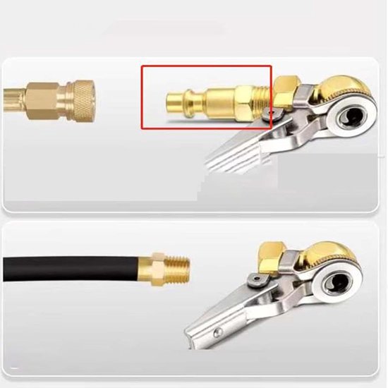 Bandenopblaasmondstuk - Snelle aansluiting - Banden Oppompen - Luchtdichte kraag - 8.8 x 7.2 x 1 cm - Goud van Merkloos — afbeelding 3