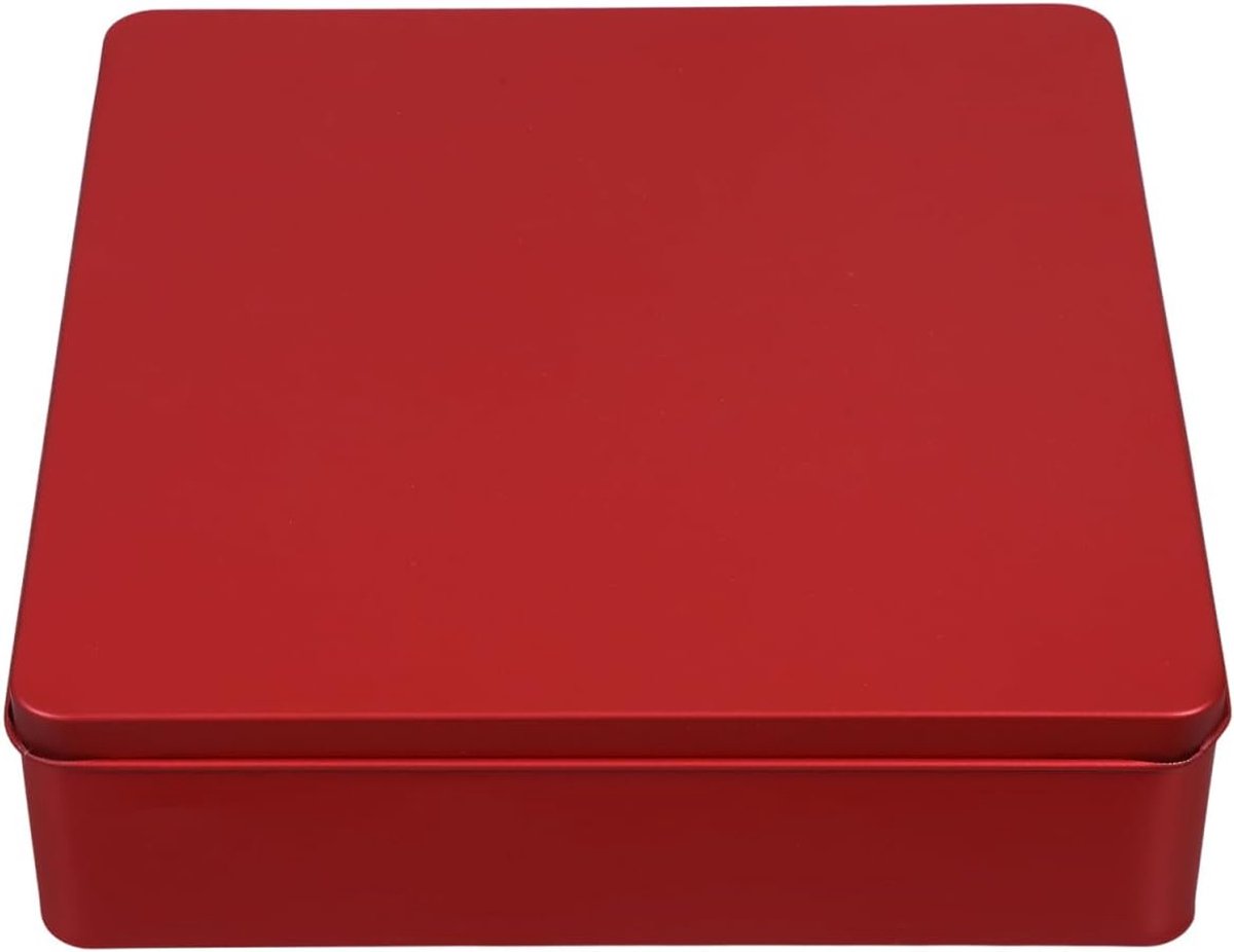 Blikdoos met deksel, lege vierkante metalen doos, koekjesdozen, grote containers voor thuisorganizer, kaarsen, lekkernijen, kunsthandwerk