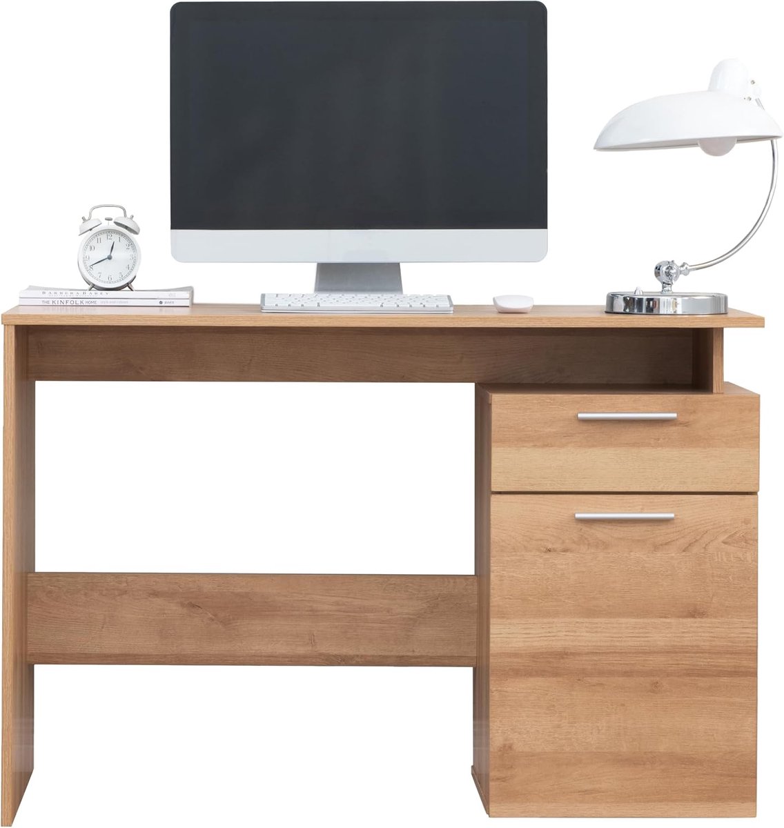 Bureau 110 x 75 cm - licht eiken - compact design - ideaal voor thuiswerk - SnelShoppen