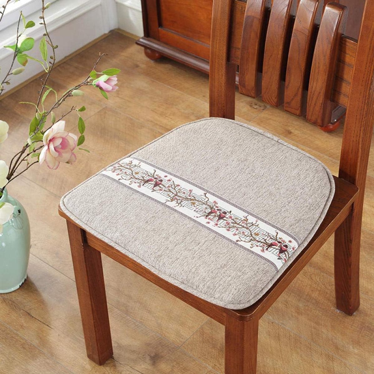 Stijl stoelkussen huishoudelijke eettafel en stoelkussen antislip ademend kussen vier seizoenen passeren eetkamerstoel kussen massief houten kruk kussen